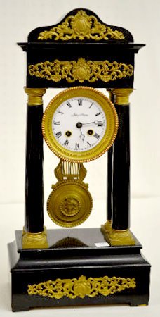 Japy Freres 1855 Portico Clock, Ornate Decor. — Antique Clocks Price Guide