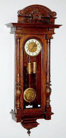 2 Weight Carved Hanging Vienna Regulator Clock — Antique Clocks Price Guide