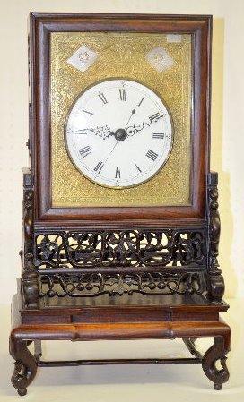 Antique Chinese Double Fusee Clock and Shelf — Antique Clocks Price Guide