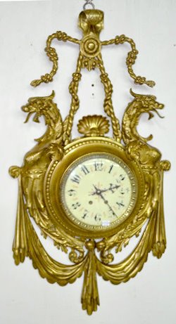 Massive Bronze Cartel Clock w/Griffins — Antique Clocks Price Guide