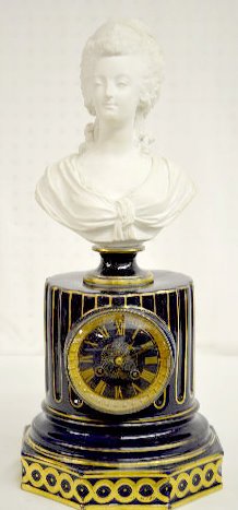 Porcelain &amp; Bisque Clock w/Marie Antoinette — Antique Clocks Price Guide