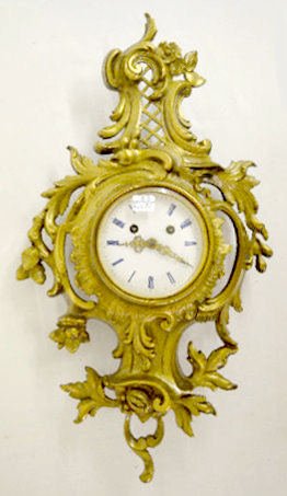 Ornate Bronze Silk String Hanging Cartel Clock — Antique Clocks Price Guide