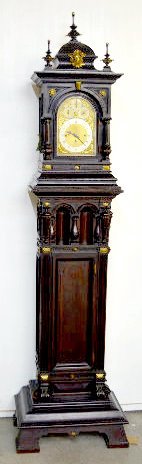 W. &amp; H. 8 Bell Bracket Clock on Base, 81" T — Antique Clocks Price Guide