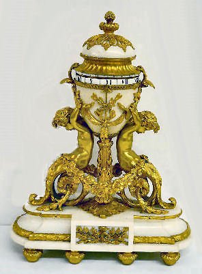 French Annular Dial Bronze &amp; Marble Clock w/Putti — Antique Clocks Price Guide