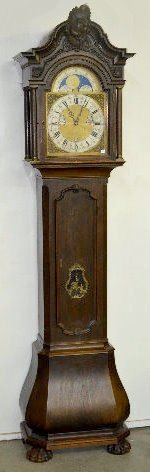 L. Furtwangler &amp; Sohne 2 Wt. Oak Tall Case Clock — Antique Clocks Price Guide