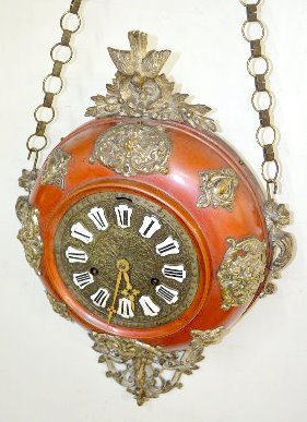 French Metal Hanging Clock W/ Birds Nest &amp; Lion — Antique Clocks Price Guide