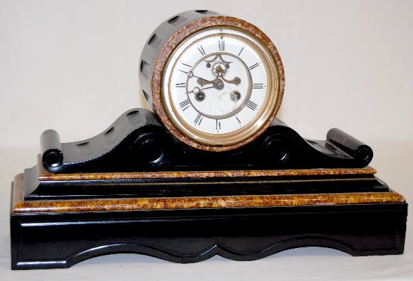 Marti Slate and Marble Tambour Mantel Clock — Antique Clocks Price Guide