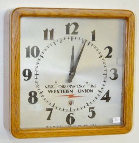 Naval Observatory Time Western Union Wall Clock — Antique Clocks Price Guide