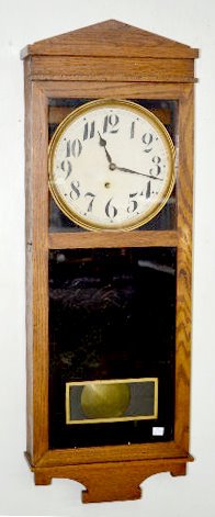 Oak Ingraham Antique Wall Clock — Antique Clocks Price Guide