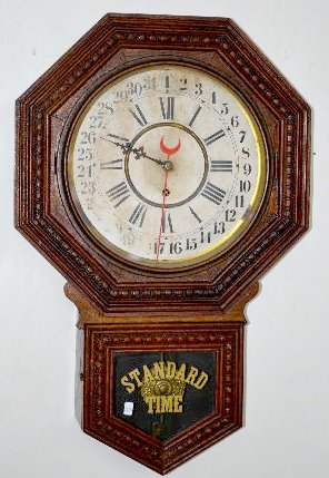 Oak Gilbert Admiral Calendar Wall Clock — Antique Clocks Price Guide