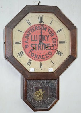 Ansonia Octagon "Lucky Strike" Advertising Clock — Antique Clocks Price Guide