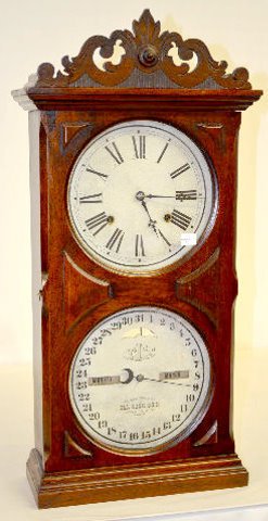 Ithaca Walnut No. 10 Farmers Calendar Clock — Antique Clocks Price Guide