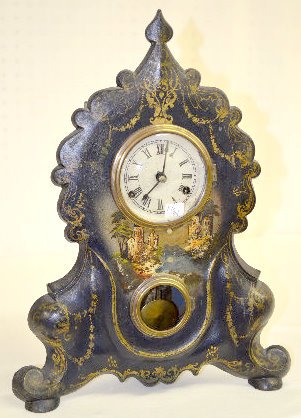 Waterbury Iron Front 30 Hr. Clock w/Castle Scenes — Antique Clocks Price Guide
