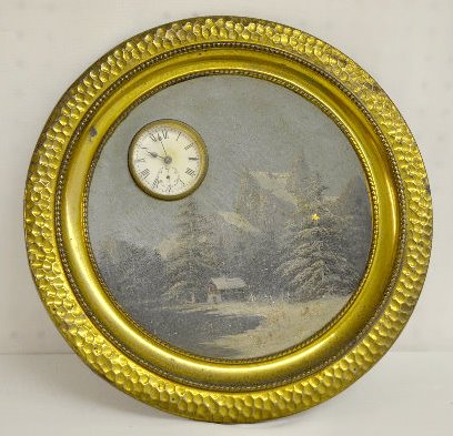 E.N. Welch Painted Brass Hanging Clock — Antique Clocks Price Guide