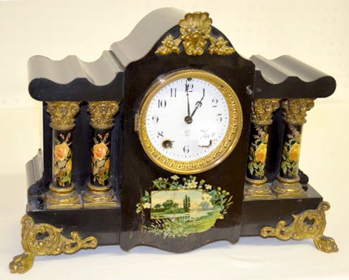 Seth Thomas "Floral" Enameled Mantel Clock — Antique Clocks Price Guide