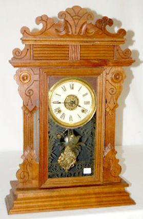 Walnut Kitchen Clock w/Time, Strike &amp; Alarm — Antique Clocks Price Guide
