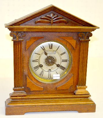 German Carved Shelf Clock, T&amp;S with Alarm — Antique Clocks Price Guide