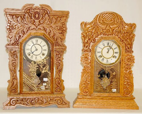 2 Oak Kitchen Clocks; Sessions &amp; Waterbury — Antique Clocks Price Guide