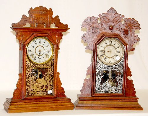 2 Walnut Kitchen Clocks; EN Welch &amp; Waterbury — Antique Clocks Price Guide