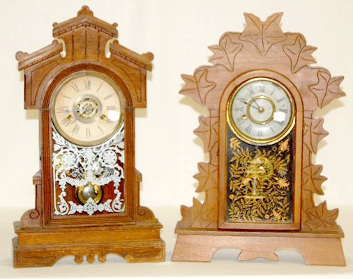 2 Walnut Kitchen Clocks; Gilbert &amp; New Haven — Antique Clocks Price Guide