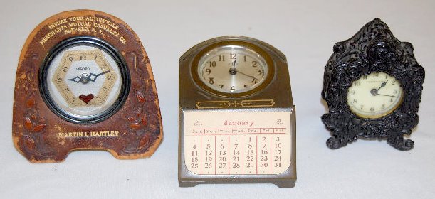 3 Novelty Clocks; 2 Waterbury &amp; 1 Lux — Antique Clocks Price Guide