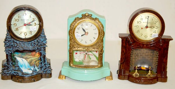 3 Mastercrafters &amp; United Lighted Motion Clocks — Antique Clocks Price Guide