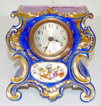 Floral &amp; Gold Decorated Old Paris Style Clock — Antique Clocks Price Guide