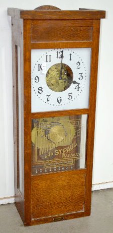 ST McClintock 30 Day Master Time Clock, RR Glass — Antique Clocks Price Guide
