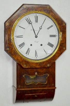 English Wall Clock W/ Wooden Plate Movement — Antique Clocks Price Guide