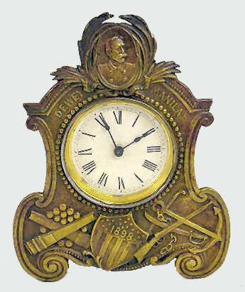 Waterbury "Admiral Dewey" Metal Shelf Clock — Antique Clocks Price Guide