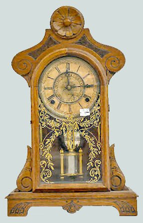 Gilbert "Sunflower" Calendar Shelf Clock — Antique Clocks Price Guide