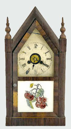 Jerome &amp; Co. 1/2 Size Steeple Clock w/Alarm — Antique Clocks Price Guide