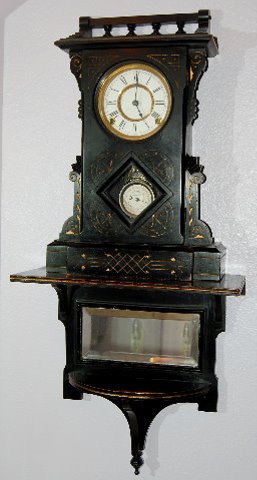 Kroeber Ebony "Portsmouth" Shelf Clock w/Shelf — Antique Clocks Price Guide