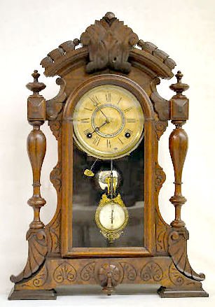 Kroeber Walnut "Mariposa" Shelf Clock — Antique Clocks Price Guide