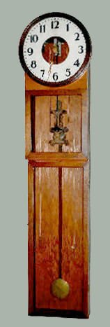 Unusual Visible Movement Wall Clock, 64" Long — Antique Clocks Price Guide