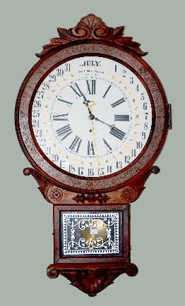 Gilbert Maranville Calendar Clock, Walnut — Antique Clocks Price Guide