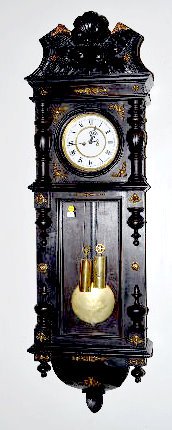 German Ebonized 2 Wt. Wall Regulator Clock — Antique Clocks Price Guide