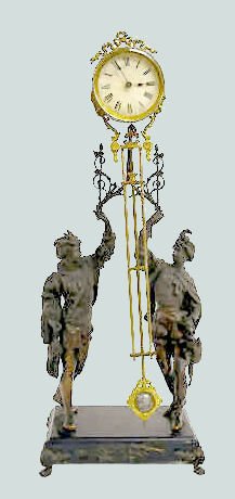 Ansonia "Fisher and Falconer" Swing Clock, Male — Antique Clocks Price Guide