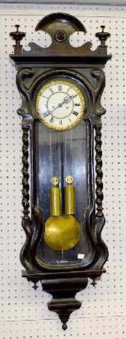 Ebonized 2 Wt. Serpentine Vienna Regulator Clock — Antique Clocks Price Guide
