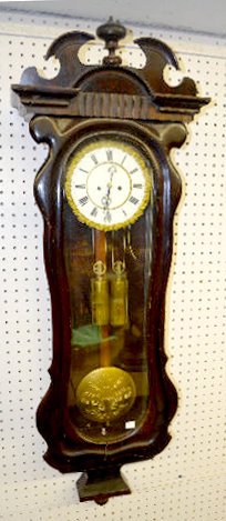 Ebonized 2 Wt. Serpentine Vienna Regulator Clock — Antique Clocks Price Guide