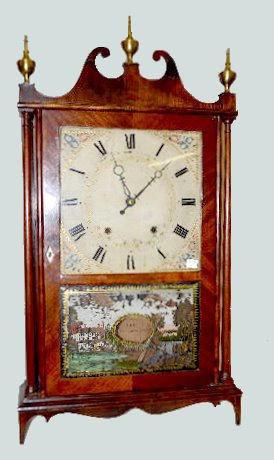 Eli Terry Pillar &amp; Scroll Wood Works Clock — Antique Clocks Price Guide