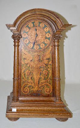 Oak 30 Day Pyrographic Shelf Clock — Antique Clocks Price Guide