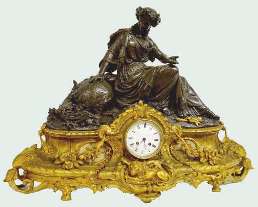 Massive French Figural Clock, Lady, Lion + — Antique Clocks Price Guide