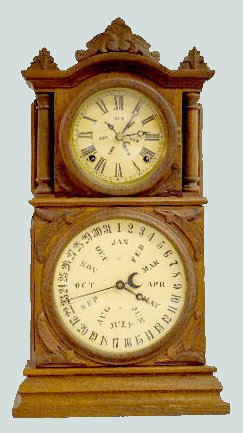 Ingraham Walnut Shelf Calendar Clock — Antique Clocks Price Guide