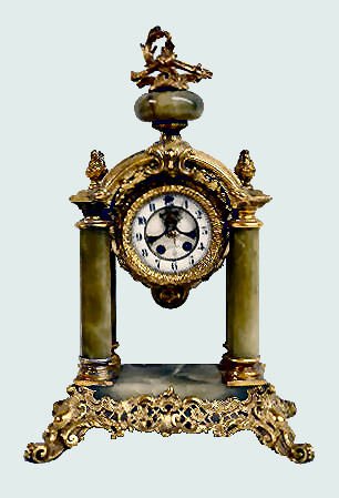 Gilbert "Tuscan" Green Onyx Clock — Antique Clocks Price Guide