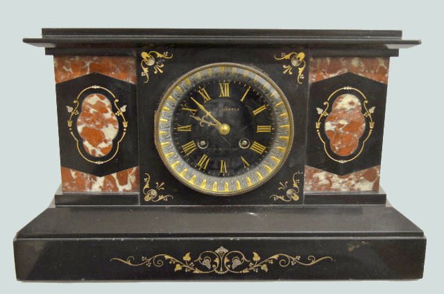 French H&amp;F Marble/Slate Mantel Clock — Antique Clocks Price Guide