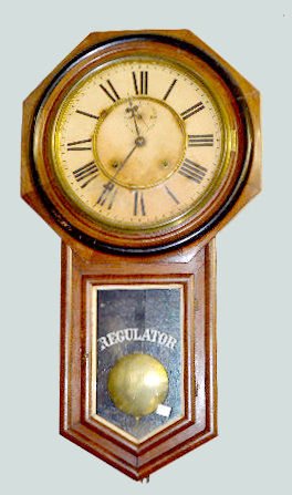 Ansonia Black Walnut Hanging Regulator — Antique Clocks Price Guide