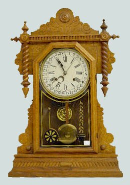 Waterbury Oak "Buffalo" Calendar Clock — Antique Clocks Price Guide