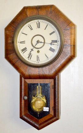 Gilbert Rosewood Octagon Drop Clock — Antique Clocks Price Guide