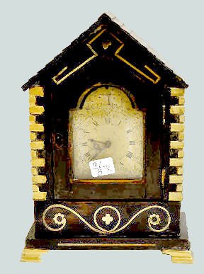 French Inlaid Ebony Wooden Mantel Clock — Antique Clocks Price Guide